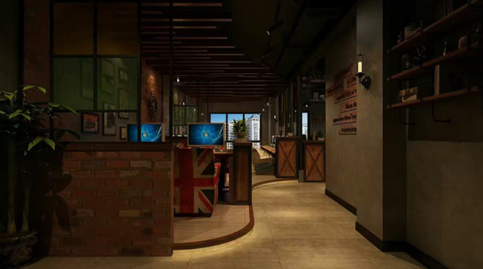 特點風格網咖墻面裝飾效果圖