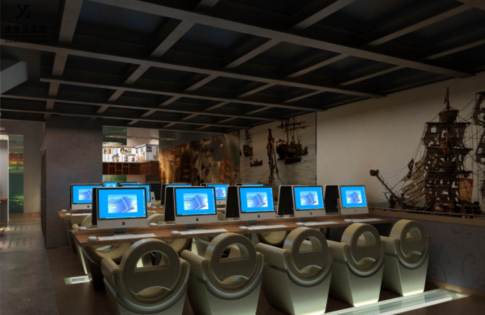 主題網咖墻面裝飾效果圖