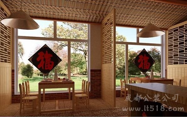 成都特色土菜館餐廳裝修效果圖鑒賞