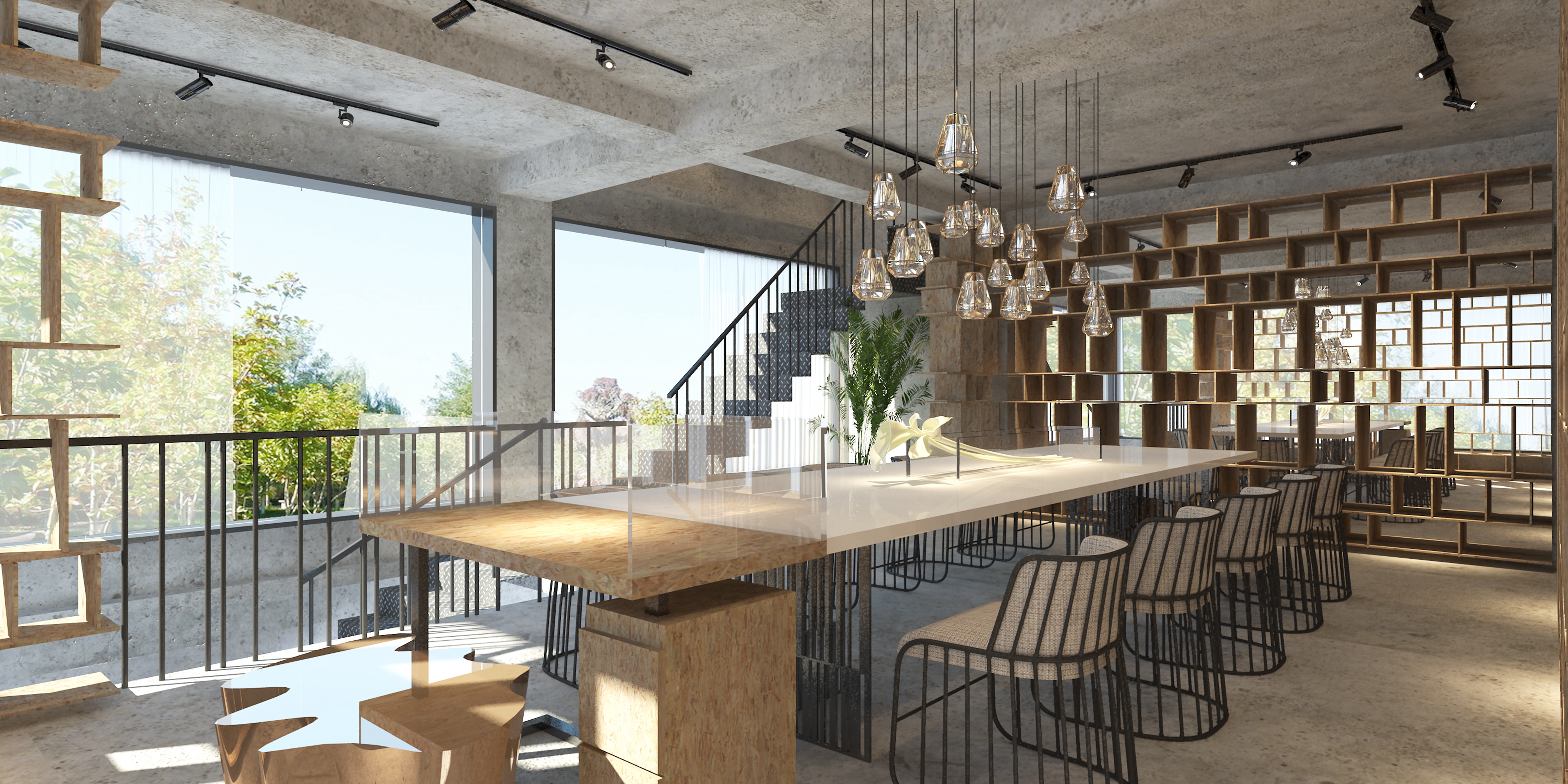 工業(yè)風辦公室裝修設(shè)計效果圖