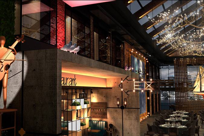 工業風廠房餐廳裝修設計效果圖欣賞