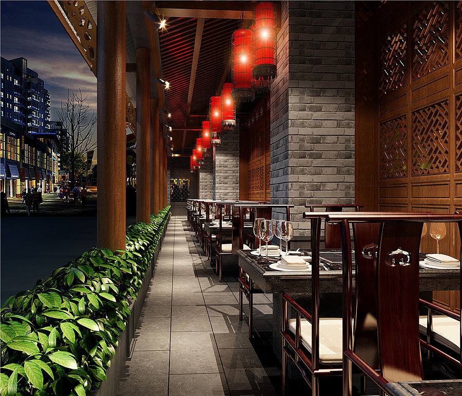 火鍋店裝修實景效果圖