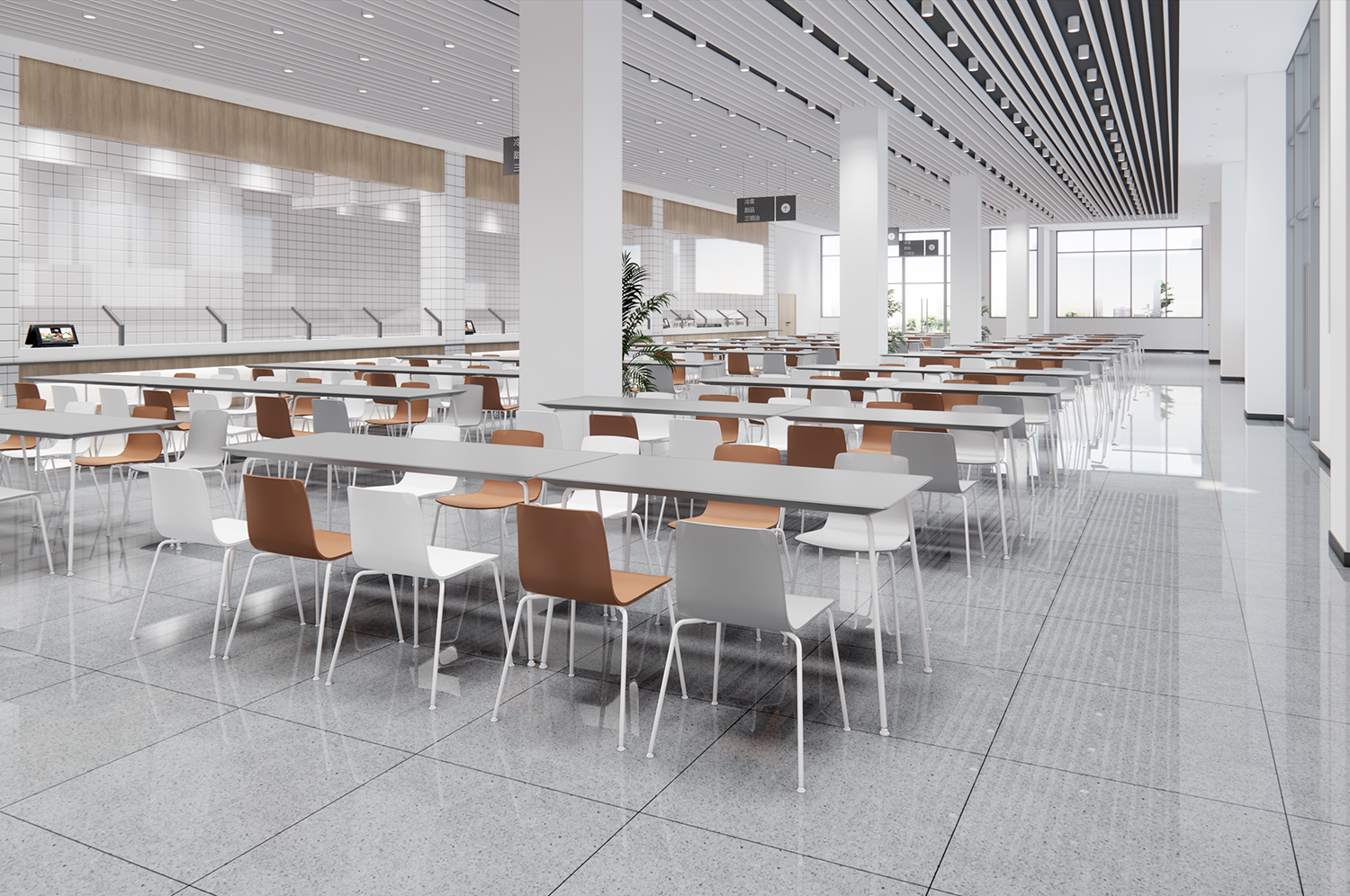 廠區(qū)職工食堂裝修改造設(shè)計效果圖