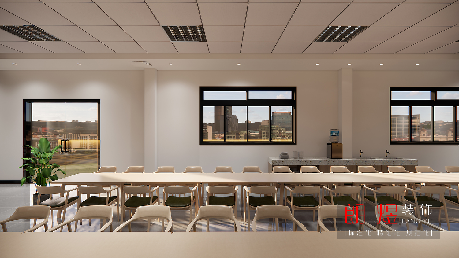 園區(qū)工廠員工食堂裝修改造設(shè)計效果圖