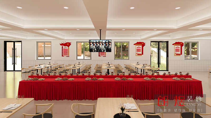 部隊機(jī)關(guān)食堂平面設(shè)計裝修效果圖