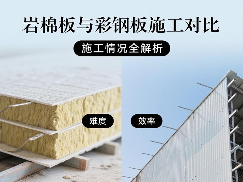 巖棉板和彩鋼板施工對比